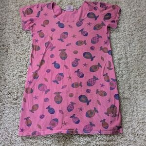 ICANTOO Vintage 90s T-shirt Dress Tank Pink Made USA Large